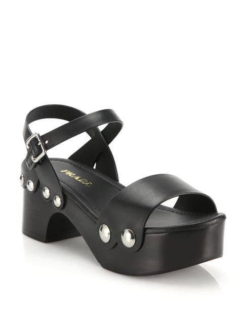 prada wooden clog sandals